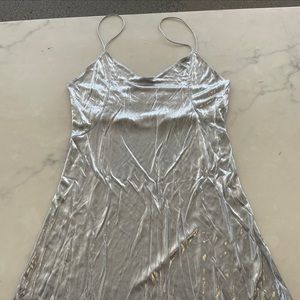 Mini Shiny silver dress size XS